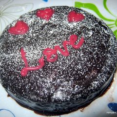 Chocolate Fudge Cake with Chocolate Ganache A picture of Chocolate Fudge Cake with Chocolate Ganache.