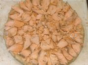 Una foto de tarta de salmon