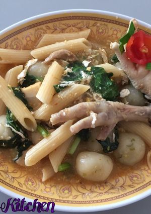 Foto resep Seblag Penne, Cilog and Chicken Foot(Seblag Pasta Penne, Cilog dan Ceker Ayam)