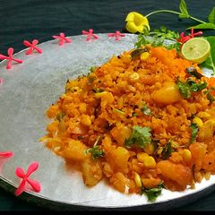 Peri peri poha A picture of Peri peri poha.