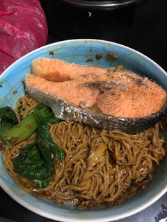 A picture of Wonton Noodle (Salmon Version).