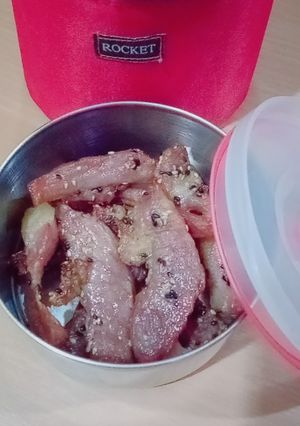 รูปของ หมูนุ่มแดดเดียวทอด สูตรคีโตโดยหม้อทอดไร้น้ำมัน