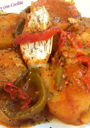 Una foto de Pechugas de pollo guisadas con patatas
