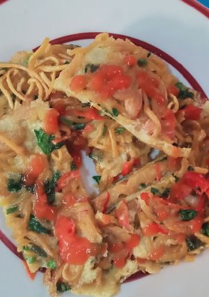 Foto resep Telur Dadar Mie Kuning simple