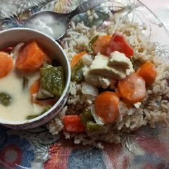 A picture of #flavour 4#spicy Spicy veggie stew with coconut milk.