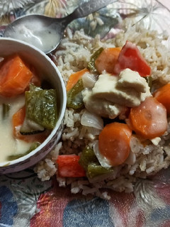 A picture of #flavour 4#spicy Spicy veggie stew with coconut milk.