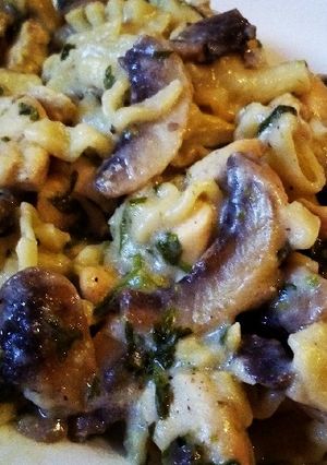 Hát ettem már jobbat is😁...gombás-csirkés tészta recept fotója