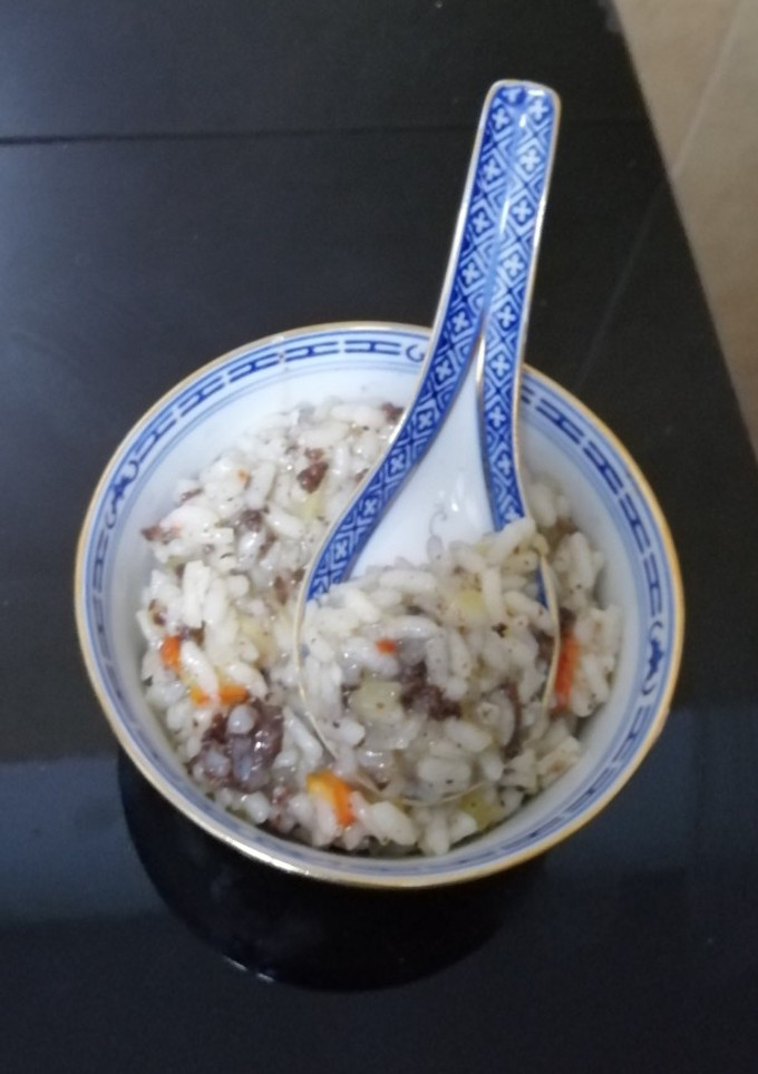 Una foto de Risotto de morcilla al Microondas