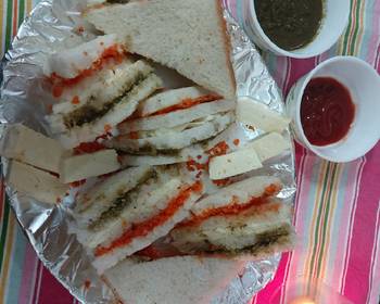 Without Fail Serving Recipe Paneer carrot chattny sandwiches special republic day Delicious