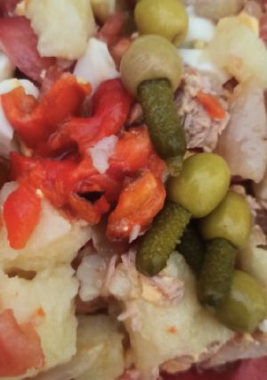 Una foto de Ensalada de Pimientos y cebolla asada