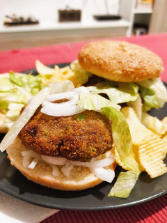 Una foto de Burger casera