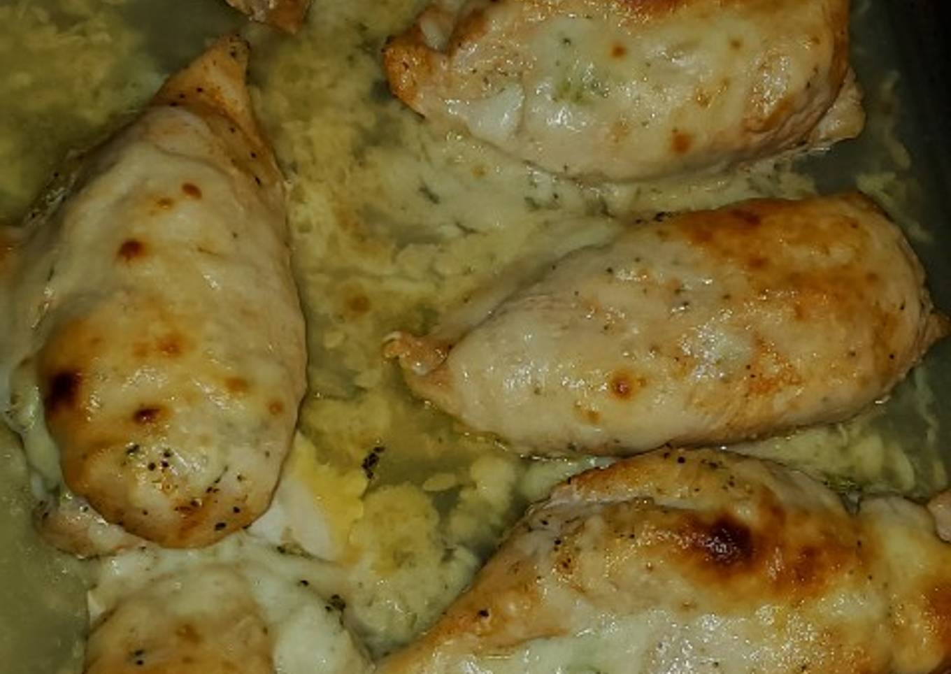 Chicken stuffed broccoli