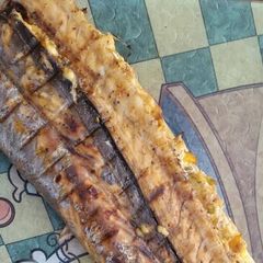 A picture of Stuffed Snoek on the Braai.