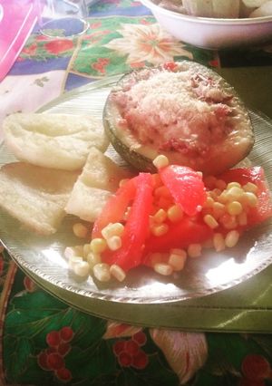 Una foto de Zapallo italiano relleno con queso