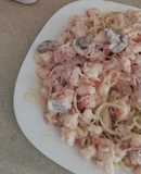 Fussili con camarones