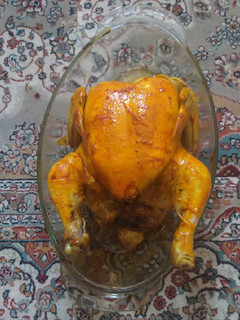 عکسی از دستور مرغ شکم پر