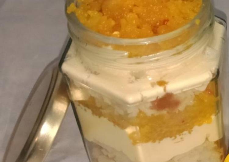 Recipe of Ultimate Motichur rabdi fusion jar cake