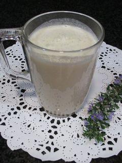Una foto de Batido de coco rallado con bebida vegetal