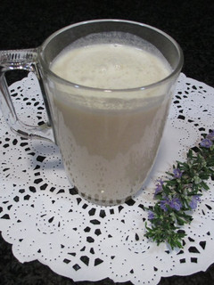Una foto de Batido de coco rallado con bebida vegetal