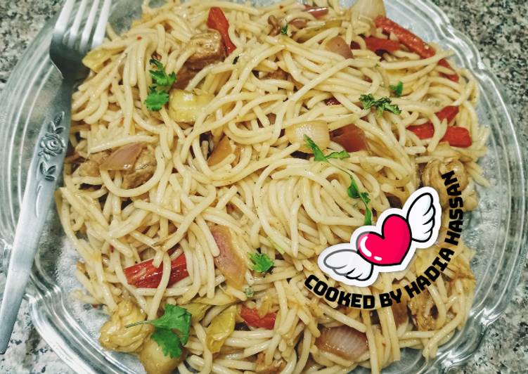 Easiest Way to Prepare Perfect Veg chicken spaghetti 🍝