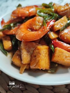 Foto resep Tumis Udang Tahu Cabe Ijo