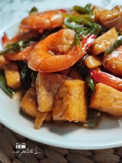 Foto resep Tumis Udang Tahu Cabe Ijo