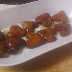 A picture of Mini heart shape bread chamcham ( bread sweets.