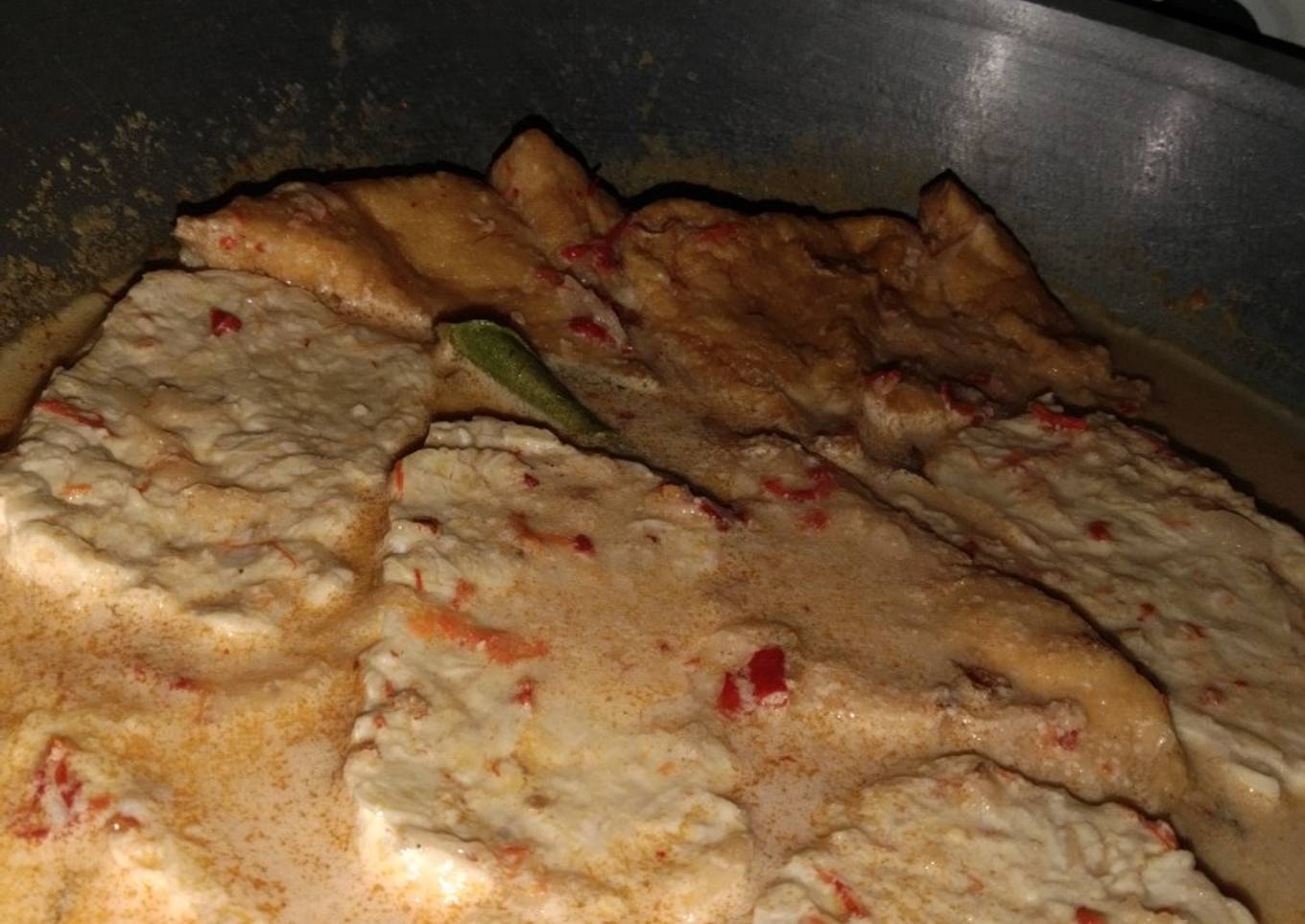 Pecak tempe tahu kuah santan