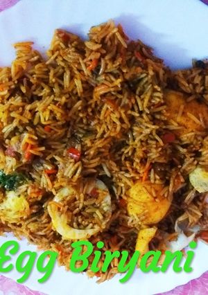 A picture of Egg Biryani.