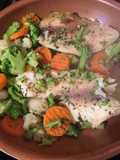Filete de pescado con verduras al vapor