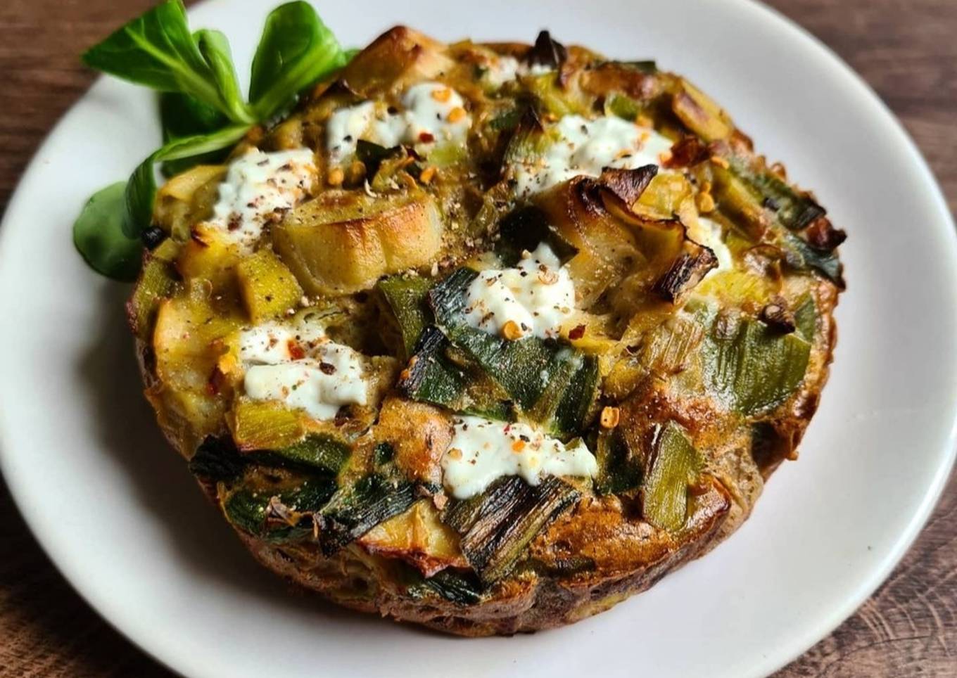 Quiche sans pâte Poireau et chèvre frais