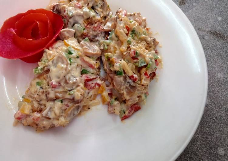 How to Prepare Speedy Creamy mushroom chicken