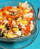 Spring Onion & Red Capsicum Pasta