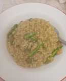 Risotto (con arroz integral) de espárragos verdes y puerro