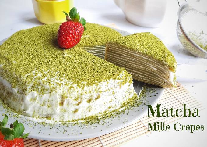 Langkah Mudah untuk Menyiapkan Matcha mille crepes yang Enak Banget