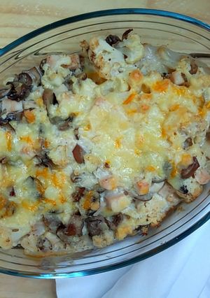 Foto principal de Coliflor gratinada con pavo y champiñones