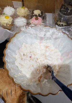 A picture of Grandma's Sour Cream Dessert.