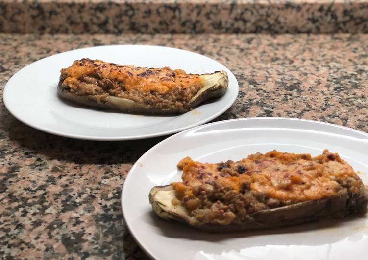 Berenjenas rellenas de carne con tomate casero súper fácil