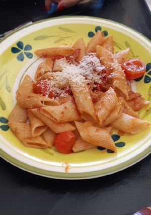 Una foto de Penne rigate all'amatriciana