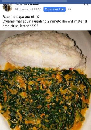 A picture of Ugali and managu..