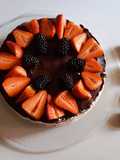 Cheesecake al cioccolato bianco con ganache al cioccolato fondente