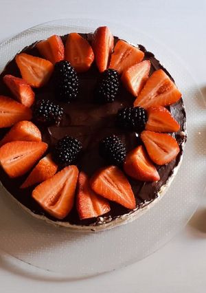 Foto di Cheesecake al cioccolato bianco con ganache al cioccolato fondente