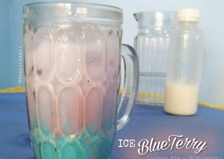 Bagaimana Menyiapkan Ice BlueTerry (Vanilla Blue &amp; Strawberry) yang Menggugah Selera
