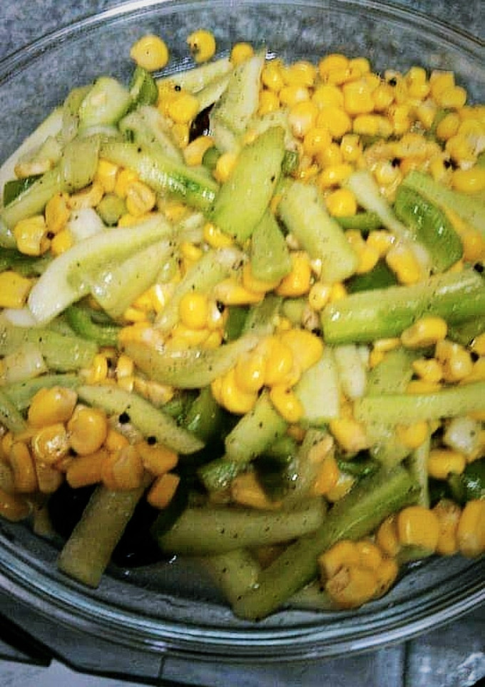 A picture of Corns cucumber salad.