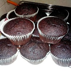 A picture of Chocolate n coffee cup cakes.