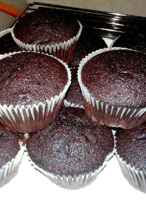 A picture of Chocolate n coffee cup cakes.