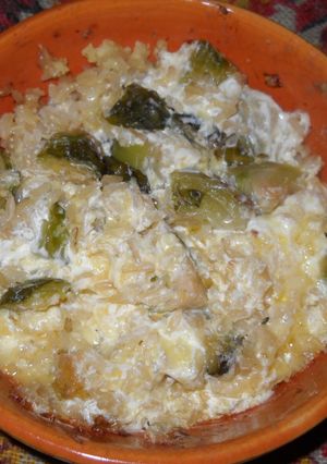 Una foto de Arroz  en cazuelitas con repollitos