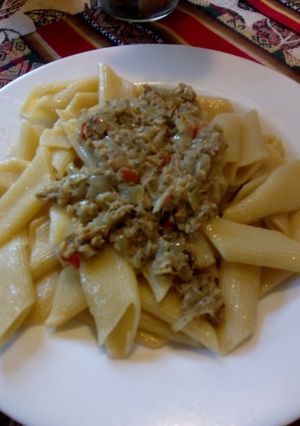 Una foto de Fideos con atún