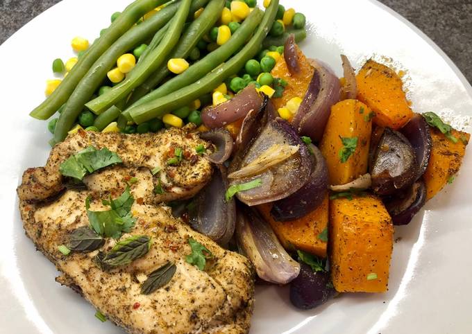 Harissa Chicken and Butternut Squash Traybake #mycookbook