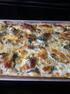 A picture of Broccoli pizza.